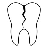 Fototapeta Miasto - Teeth crack fracture, tooth carious cavity cartoon white, health dent