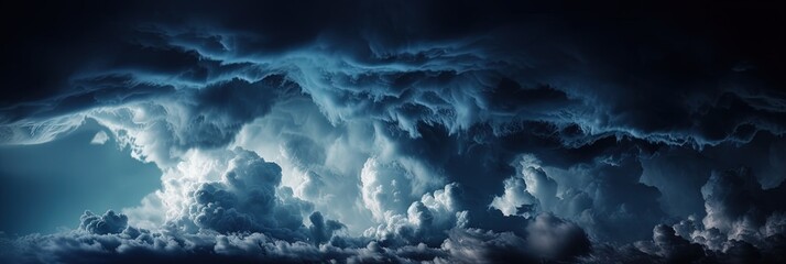 Wall Mural - midnight cosmos a dramatic panorama of starry night sky with moonlight clouds storm front, generativ