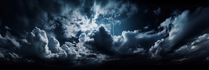Wall Mural - eclipse sky nighttime fantasy with a dramatic storm front, generative ai