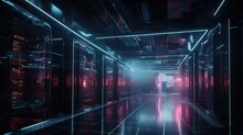 Revolutionizing Data Processing: Futuristic HUID Interfaces Display Massive AI-Powered Data Center Driven By ChatGPT Predictive Analytics And Cutting-Edge Technology, Generative AI