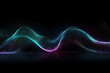 © ADDICTIVE STOCK - Generative AI image of abstract illustration of pink blue frequency signal waves as particles passing in medium against dark background