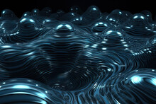 Generative AI Image Of Flow Of Smooth Swirling Vortices Glowing Coils Of Turbulence With Dark Blue And Glow Particle Abstract Background