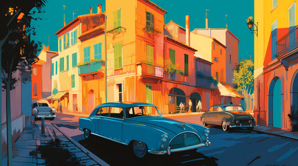 Wall Mural - Beautiful view of the small town of Saint-Tropez, France