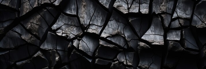 Wall Mural - Gothic Stone Texture  Raw and Edgy Cracks on a Dark Gray Surface, Generative AI