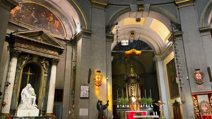 Sticker - Historic interior of San Sebastiano Church, Milan, Italy