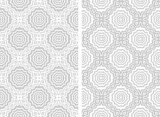 Canvas Print - Set of Seamless Geometric Checked Patterns.