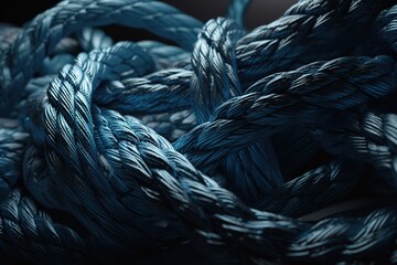 Wall Mural - Close - up Of Blue Ropes, Generative AI