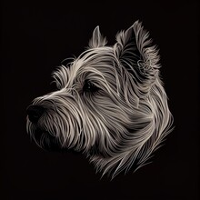 Glen Of Imaal Terriers Dog Breed Isolated On Black Background. Generative AI