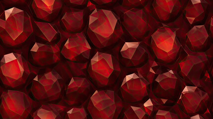 Wall Mural - seamless red valentine gemstones texture - by generative ai