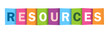 RESOURCES colorful vector typography banner