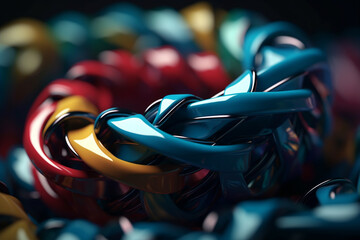 Poster - Abstract colorful twisted object. Illustration. Generative AI
