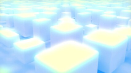 Wall Mural - delicate sky blue 3d blocks random - abstract geometrical bg - loop video