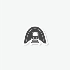 Wall Mural - Train tunnel icon sticker isolated on white