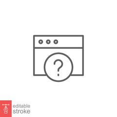 Poster - FAQ icon. Frequently asked question, web page, browser window, helpdesk concept. Simple outline style. Thin line symbol. Vector illustration isolated on white background. Editable stroke EPS 10.