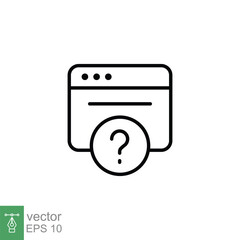 Poster - FAQ icon. Frequently asked question, web page, browser window, helpdesk concept. Simple outline style. Thin line symbol. Vector illustration isolated on white background. EPS 10.