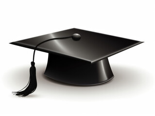 Wall Mural - Graduation cap on white background Ai generated