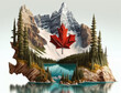 Canada design Happy Canada Day poster. Canadian flag illustration greet  Generative AI

