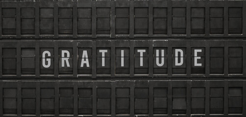 Poster - Flip board with text Gratitude