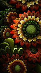 illustration art flower pattern background,Generative AI