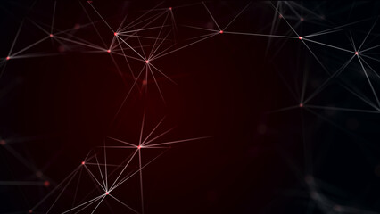 Poster - Technology background. Honeycomb concept. Big data. Hexagonal space with connected dots and lines. 3d