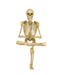 © DM7 - skeleton is doing a namaste yoga pose one