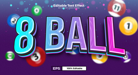 Wall Mural - 8 Ball editable text effect in modern trend style