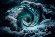 Background Is Amorphous. During High Tide And Low Tide, Waves From The River And The Sea Collide. Maelstrom Of Saltstraumen's Whirlpools In Nordland, Norway. Generative AI