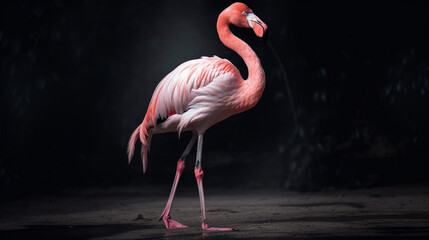 Poster - A pink flamingo standing Generative AI