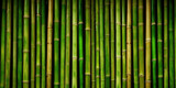 Fototapeta Dziecięca - Green bamboo fence. Wooden texture. Abstract background. Generative AI
