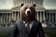 Bear Politician Giving Political Speech Generative AI