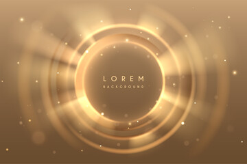 Wall Mural - golden circle light effect background