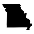 Missouri black map on white background