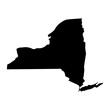 New York black map on white background