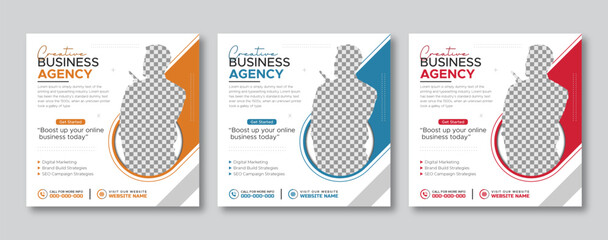 Wall Mural - Creative marketing strategy social media post design