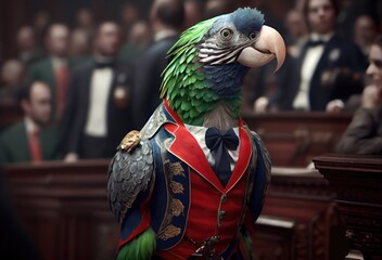 Wall Mural - Parrot Legislator Running For Office Generative AI