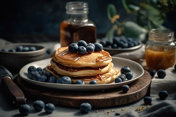 Wall Mural - waffle with berries