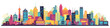 Skyline of big metropolis, 2d flat color vector illustration