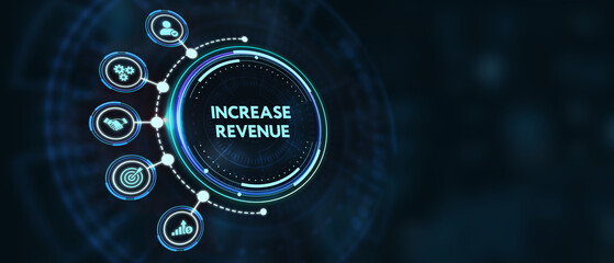 increase revenue concept. business, technology, internet and network concept. 3d illustration