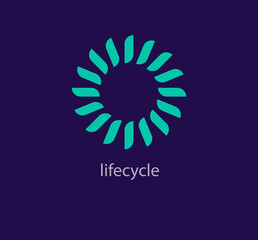 Life cycle, development-education logo. Unique design. Repeated loop logo template. vector.