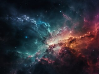 Wall Mural - Beautiful space background with nebula and stars.