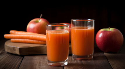 Sticker - Carrot-ginger juice with carrots ginger and apples Generative AI