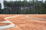 Fototapeta  - New home residential subdivision development of roads and curbs