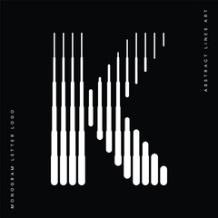 Aufkleber - Letter K Logo with Abstract Line Pattern