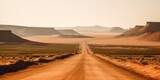 Fototapeta Panele - Endless Serenity: A Solo Journey Through the Pristine, Isolated Desertscape - Generative AI