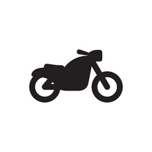 Simple Black Motorcycle Icon Design Template
