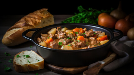 Sticker - Irish stew with meat and potatoes Generative AI