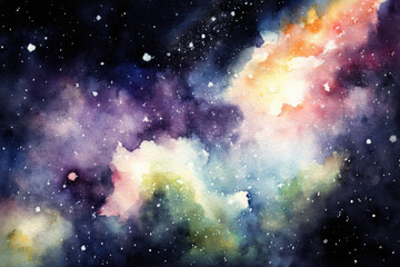 galaxy space watercolor