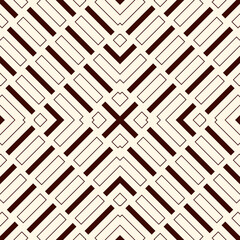 Wall Mural - Ethnic style seamless pattern with geometric figures. Repeated stripes ornamental abstract background. Tribal motif.