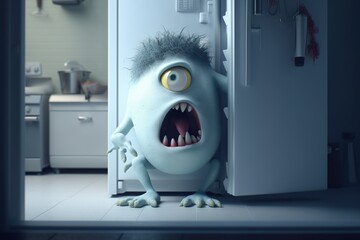 Open the fridge at your own, it is a monster inside, created with Generative AI technology