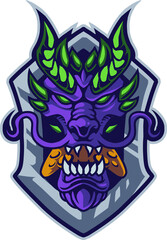 Sticker - Dragon head mascot logo design